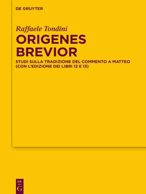 cover image of Origenes brevior